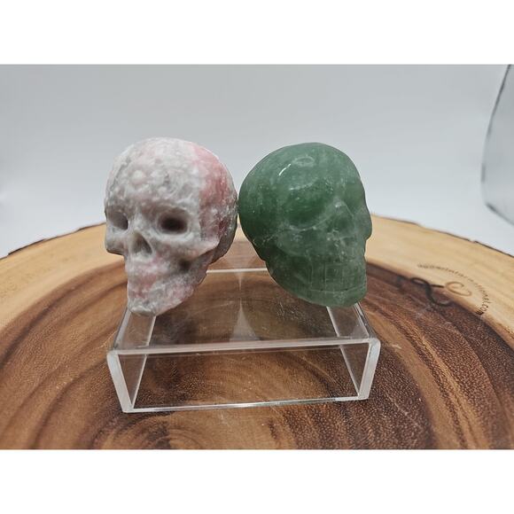 Pink Opal &Fluorite Skulls. .60lb 49mm - Picture 2 of 16